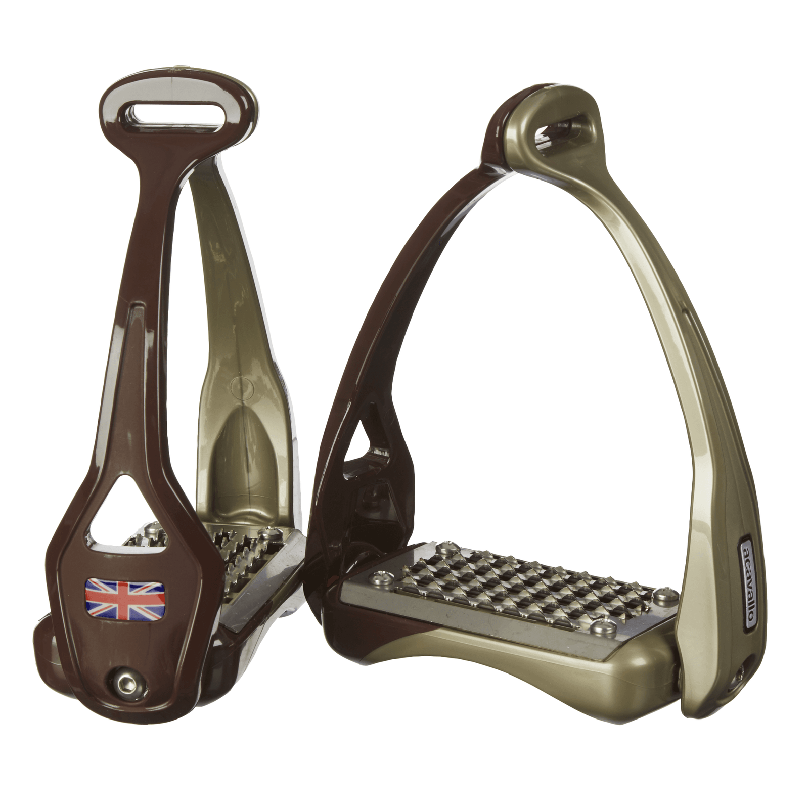 Acavallo Opera Riding Stirrups: Equestrian Equipment | Brown/Gold