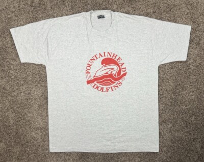 90s T-Shirt Men Size XL Best FOTL Fountainhead Dolfins 95 USA Made Heather Gray