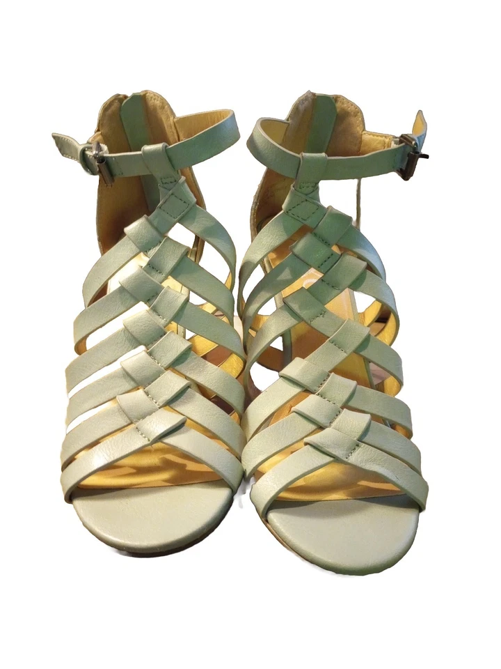 XOXO Seafoam Verde Gladiador Estilo 3 en Tacón Talla 6 1/2 Nuevo sin Etiquetas Foto 2 de 4