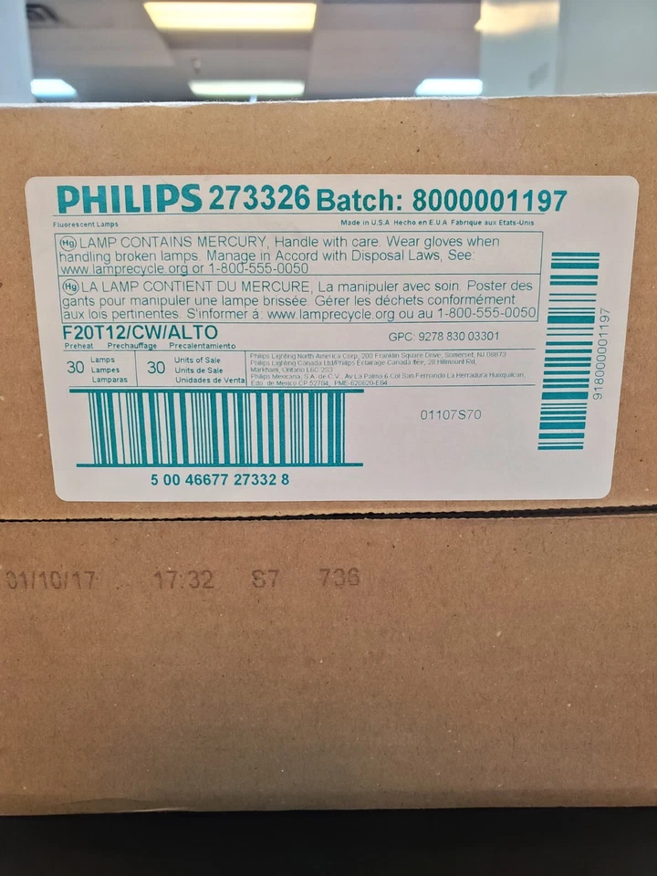 New Pack of 30* Philips F20T12/CW/ALTO Fluorescent Light Bulbs - Image 3 of 3
