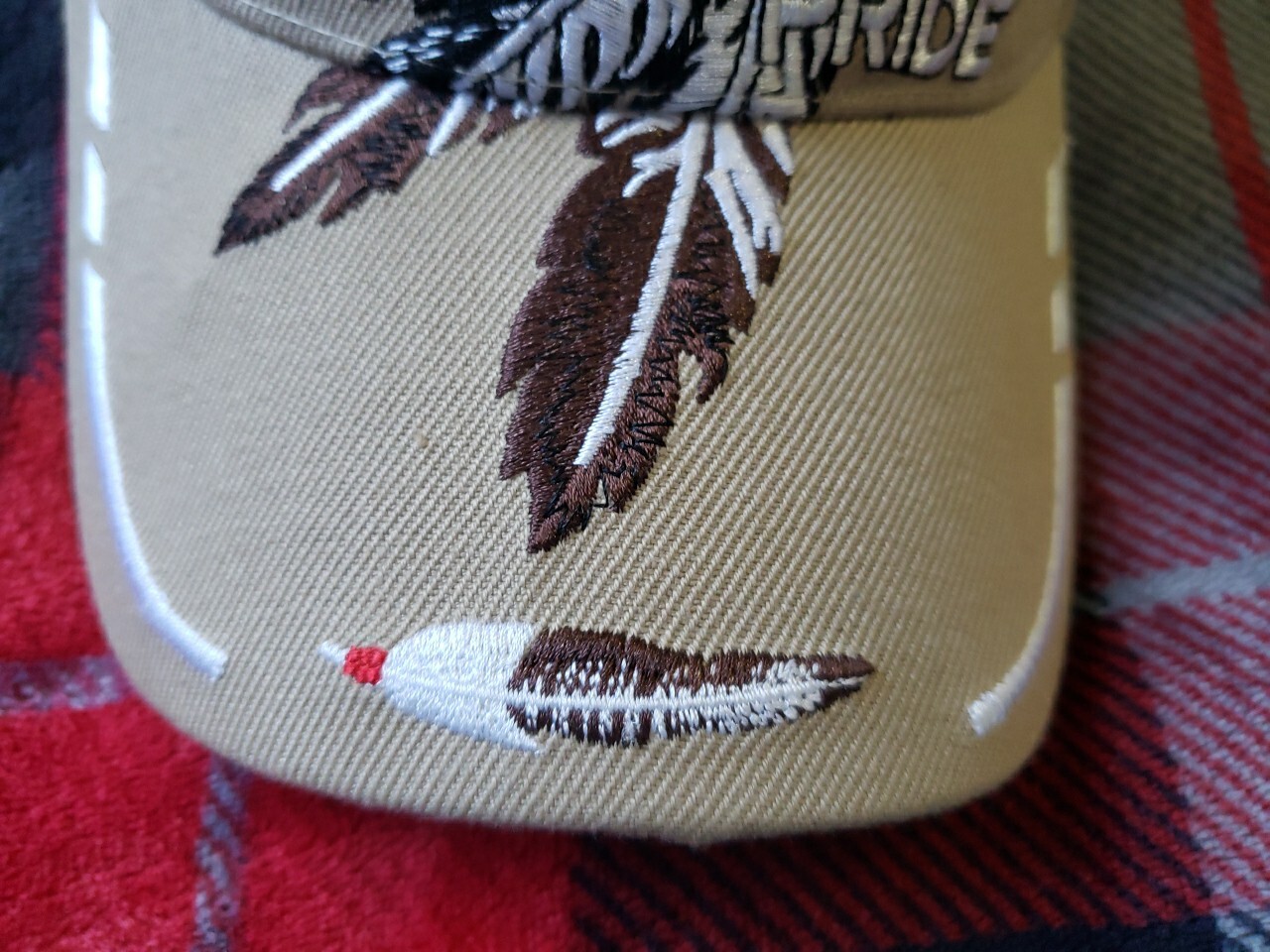 NATIVE PRIDE EMBROIDERED EAGLE HAT/CAP KHAKI - image 3