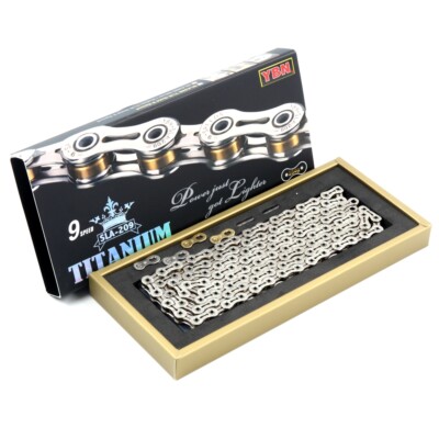 YBN SLA209 Lightest Chain of bike 9 Speed Bike Chain Titanium(Ti64