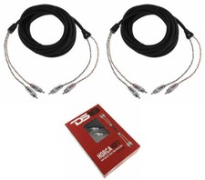 2 x 16 ft 2 Channel Shielded Twisted RCA PRO Audio Cable Amp Cable DS18