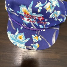 Vtg Nissin Hat Trucker Cap Blue Rope Mesh Hawaiian Vintage Arco Safety