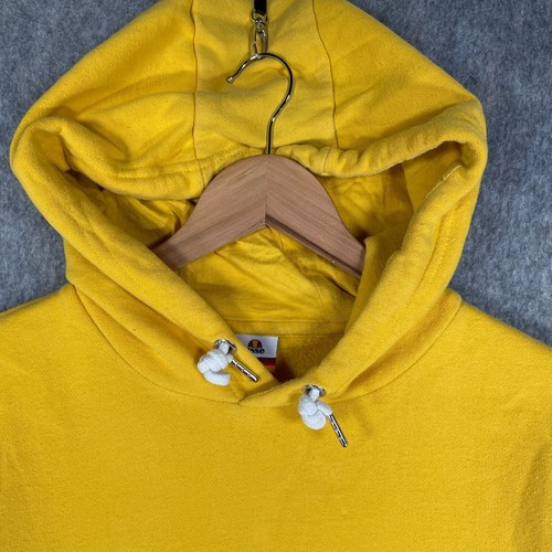 Ellesse Hoodie Mens Medium Yellow Logo Fleece Lined Gym Casual Jumper Top - Picture 4 of 16