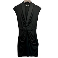 Rachel Roy Womens Dress Twist Front Medium Little Black Sheath Dress V-Neck