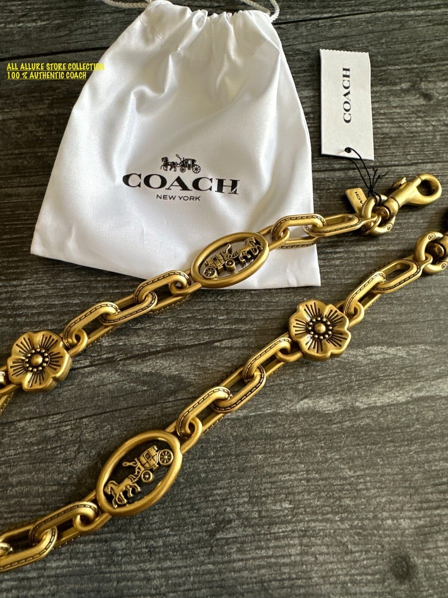 COACH HORSE & CARRIAGE TEA ROSE CHAIN STRAP BRASS/BRASS CX180 for