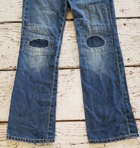 GAP KIDS 10 Girls Embroidered Patchwork Denim Full Length Jeans DC-TT20 - Picture 4 of 4