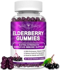 Sambucus Elderberry Gummies with Vitamin C, Zinc & Echinacea for Immune Support
