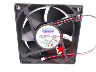 1PC MECHATRONICS G1238E24B FSR 120*120*38MM 24V 0.600A 2-wire cooling fan #