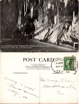 Ballroom Millers Hall Caverns of Luray Virginia Postcard