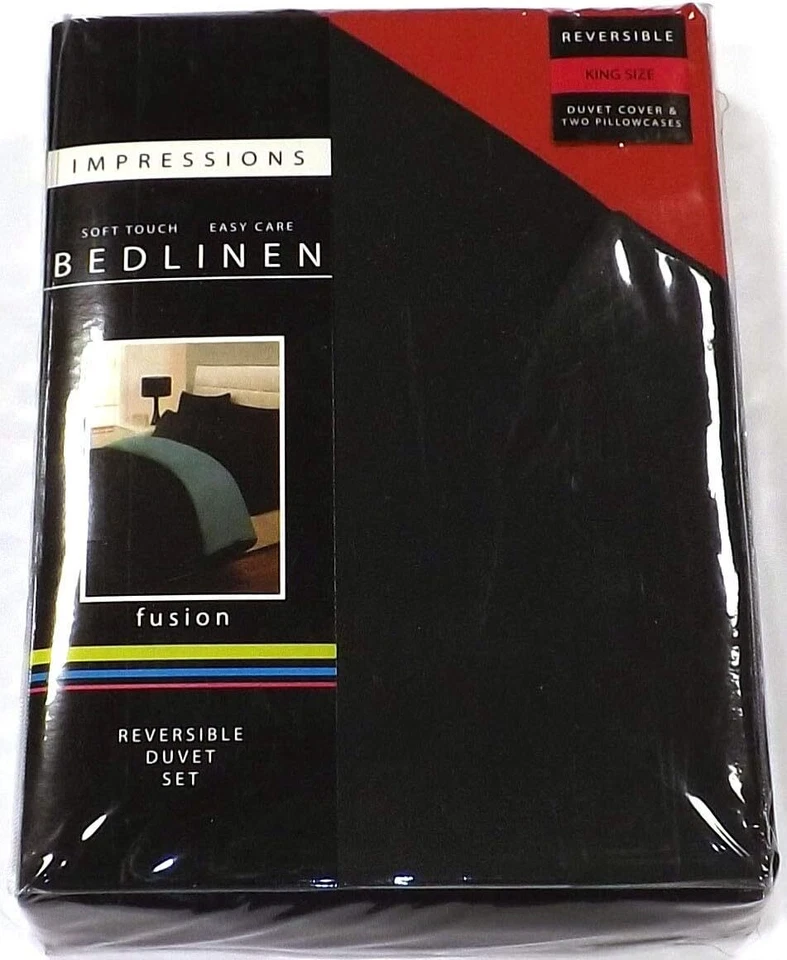 Juegos de fundas de edredón reversibles lisas de fácil cuidado Impressions 4 colores 3 tamaños Foto 3 de 4