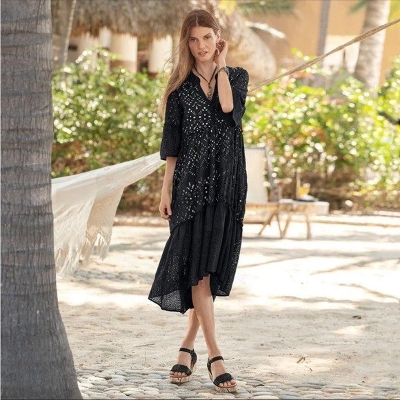 black eyelet dress