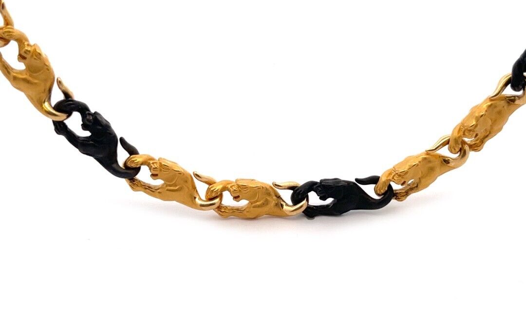 Carrera y Carrera 18k Yellow Gold Black Rhodium Panther Link Carrera y Carrera 18k Yellow Gold Black Rhodium Panther Link