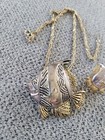Vintage Fish Necklace and Earring Set Gold & Silver Tone Fish Pendant Necklace — photo 9