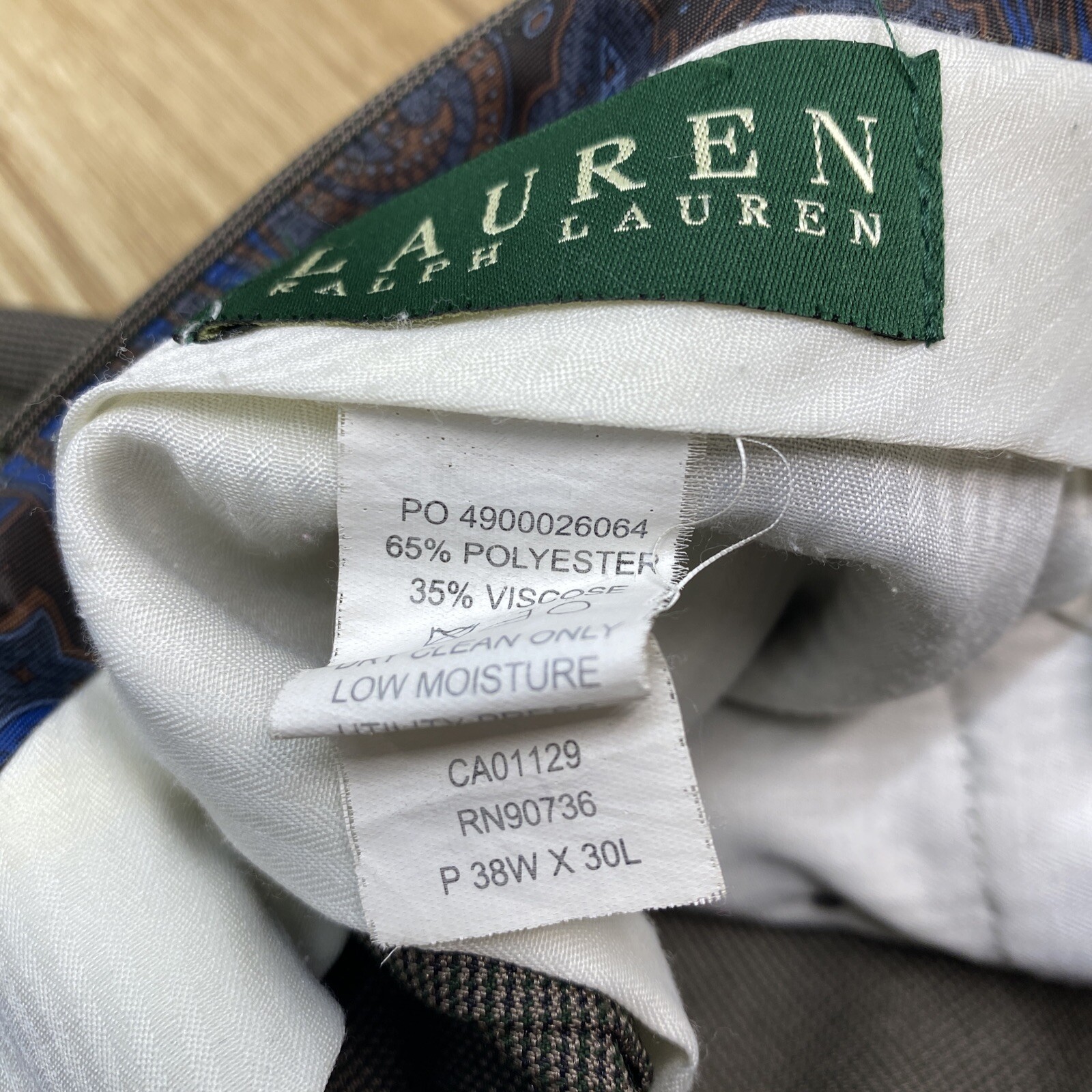 Pantalon De Vestir Plisados ​​Dobladillo Para Hombre Lauren Ralph Lauren 38X29