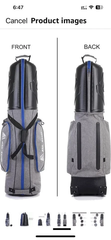 Bolsa de golf ASK ECHO con ruedas - caja abierta usada Foto 3 de 4