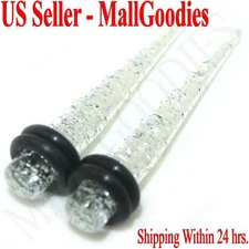 V064 Acrylic Clear Glitter Stretchers Tapers Expanders Gauges Plugs 2 0 00G Kit