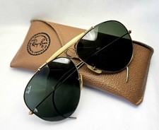 Vintage Ray Ban Bullet Hole Aviator Sunglasses 1/30 10K Gold Bausch  Lomb 1960s
