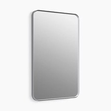 Mirror Kohler Essential Rectangle Brushed Nickel Framed Modern Bathroom Mirror