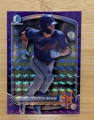 CARSON BENGE 2025 BOWMAN CHROME DRAFT PURPLE GEOMETRIC REFRACTOR /250