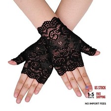 Women's Lace Gloves Assorted Styles Elegant for Bridal Tea One Size St120black