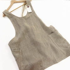 The Vermont Apron Company Womens 3XL 100 Linen Beige New Kitchen Cook Garden