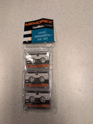 3 Pack Memorex MMC MC60 Audio Cassette Tapes   Microcassette Brand New