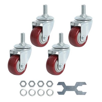 Swivel Caster Wheels 2 Inch Heavy Duty Threaded Stem Casters 1/2''-13 X 1 Set of 