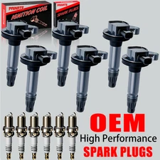 6X Brand OEM Ignition Coil & 6 Iridium Spark Plug For Ford F-150 3.5L 3.7L UF553