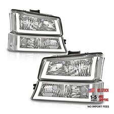 LED Headlight, Compatible with 2003-2006 Clear Lens Chrome Housing Corner
