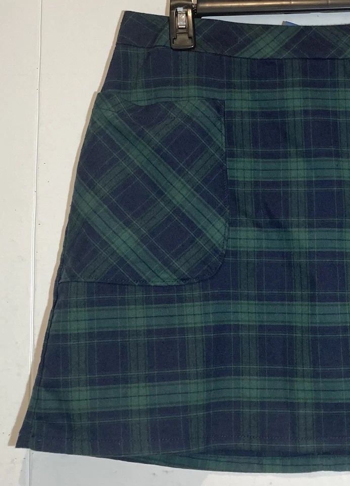 Minifalda Y2K Arizona Jean Co Juniors Talla 13 Verde Marino A Cuadros Preppy Grunge Foto 3 de 4