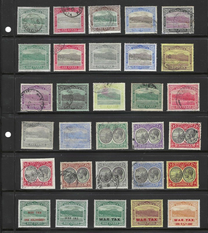 Dominica, 1903-1923, Lot of 23 Stamps, Mostly Used, Regular Issues & War Tax