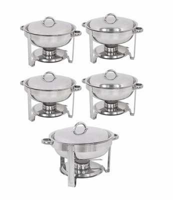5Pack Stainess Steel Catering Chafer Chafing Dish Sets Party 5 QT Warming Trays