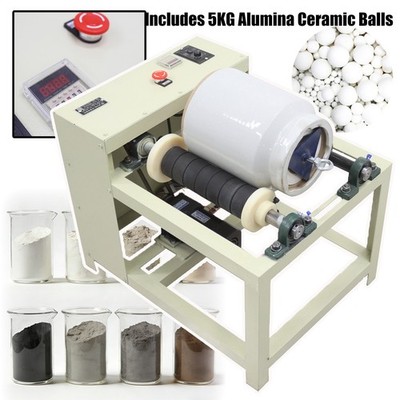 Dry/Wet Ball Mill Grinding Machine 1000 Mesh Dry with 5L Ceramic Jar & 5KG Balls