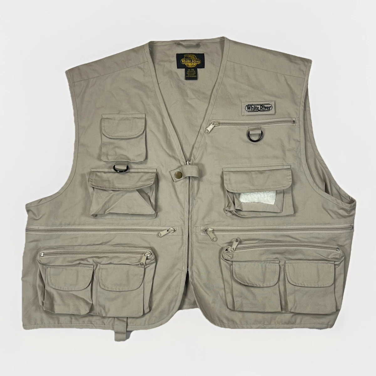 Gilet De Pêche White River Fly Shop Taille M – Nombreux Poches, Zip, Beige, Neuf Avec étiquette
