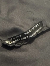 Men’s Silk Pocket Square Italy Handcraft Inc 19” Black