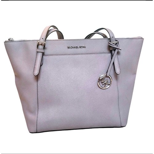Michael Kors Voyager Medium Top Zip Tote Lavender Saffiano Leather Purple Bag