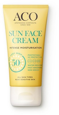 ACO Sun Gesichtscreme LSF50+ 50ml unparfümierter Gesichts-Sonnenschutz UVA...