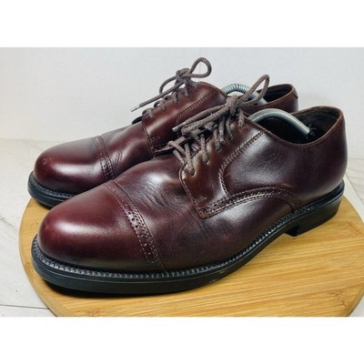 Nunn Bush Shoes Mens 12 M Cap Toe Oxford Derby 83767-51 Brown Leather Lace Up