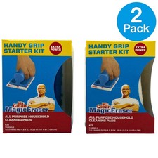 Mr. Clean Magic Eraser Handy Grip Starter Kit All Purpose Pads 2 Pack New