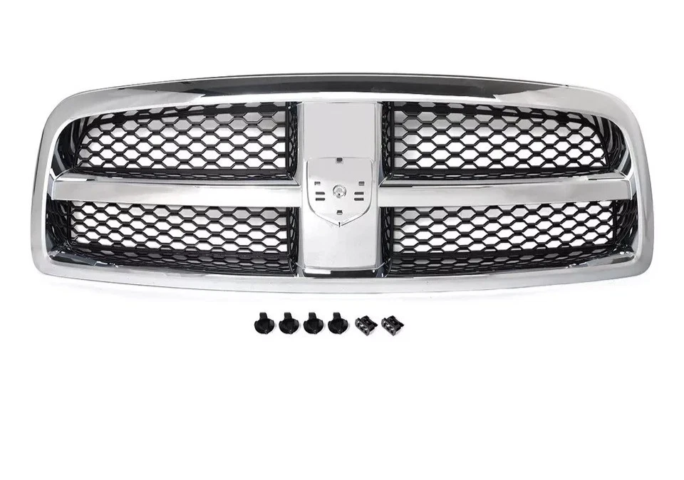 Fits 2009-2012 Dodge Ram 1500 New Front Grille Assembly Chrome and Black Plastic Foto 2 de 4