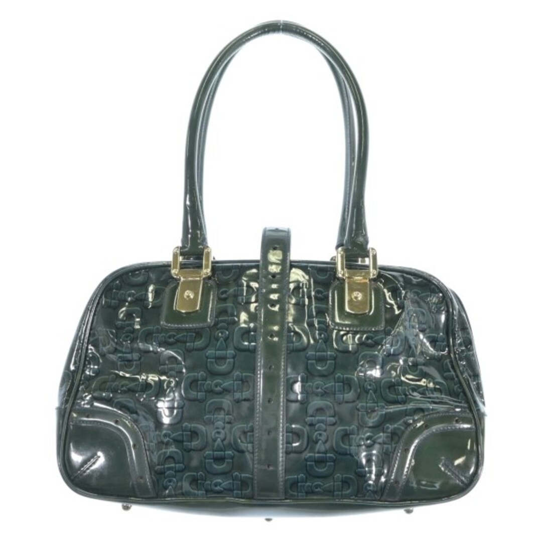 Gucci Green Leather Handbag Women Used Sailor Bag Free Shipping thumbnail 2