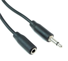 1.5ft 3.5mm SLIM MONO TS 2 conductor Male to Female Audio EXTENSION Cable