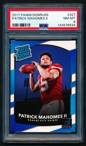 2017 Donruss Patrick Mahomes Rookie Card #327 PSA 8 NM-MT Chiefs RC Future HOF!