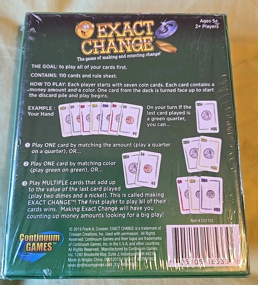 CONTINUUM LEARNING Exact Change, The Game of Making & Counting Change NEW - Image 3 of 4