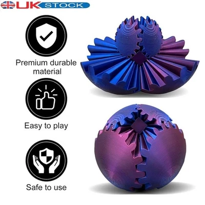 XL Gear Ball Fidget Toy Multicolour - 3D Printed Sensory | ADHD and Stress