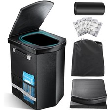 Black XL 17.5 Inch H Portable Tall Camping Toilet Lid Carry Bag Travel Potty