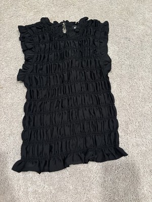 black express ruffled short sleeve shirt women s small