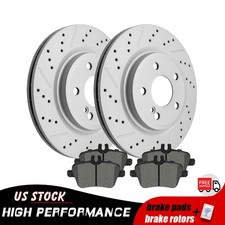 Rear Disc Brake Rotors Pads for 2014- 2019 Mercedes-Benz CLA250 w/ Sport Package